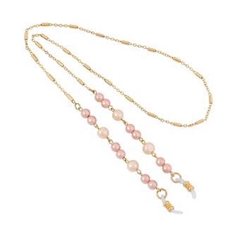 1928 Gold Tone Raspberry Simulated Pearl Eyeglass Holder