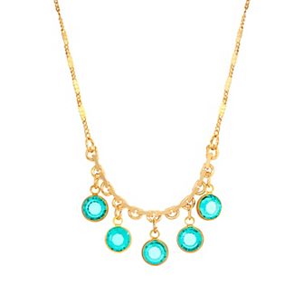 1928 Gold Tone Shaky Bib Necklace