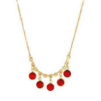 1928 Gold Tone Shaky Bib Necklace
