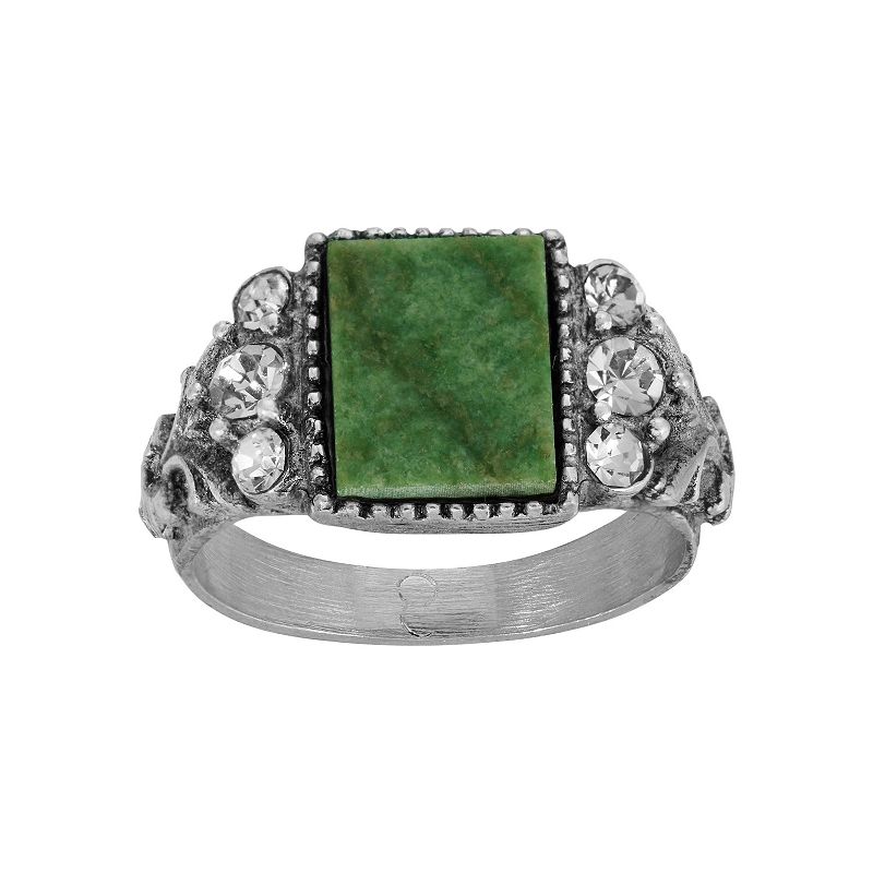 1928 Carnelian Ring, Womens, Green