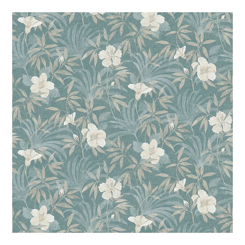 Brewster Home Fashions Flowers & Leaves Wallpaper, Blue