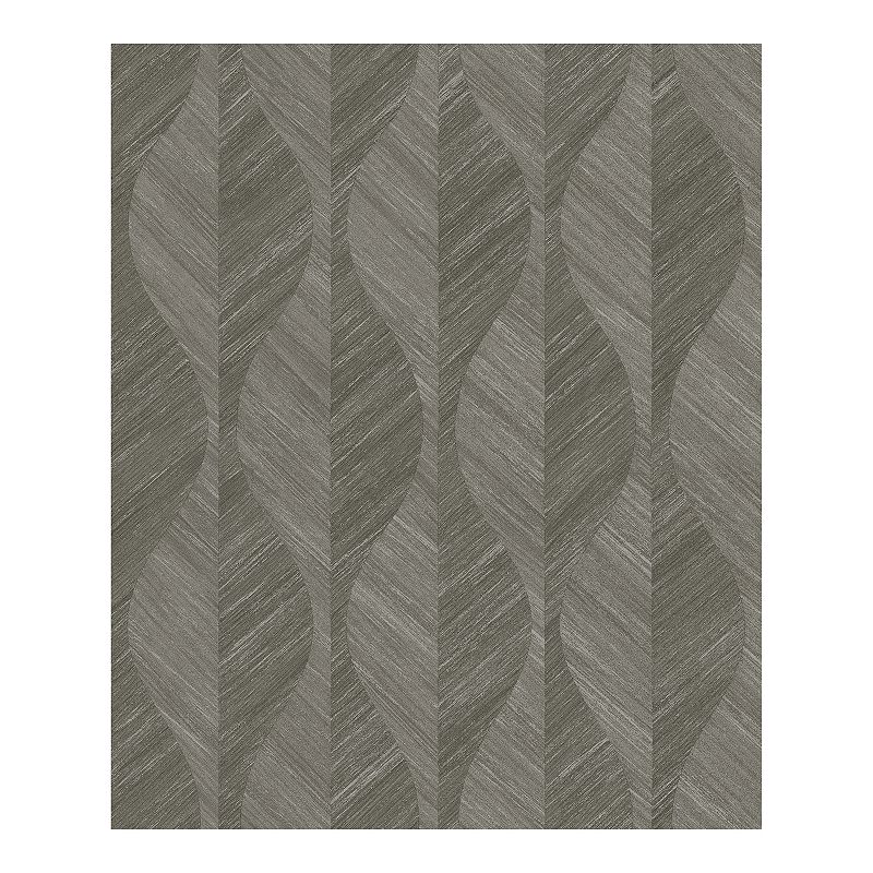 Brewster Home Fashions Geometric Leaf Wallpaper, Grey