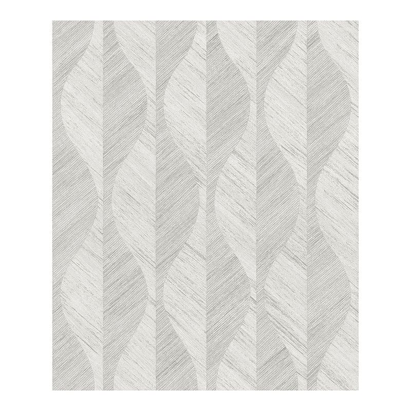 Brewster Home Fashions Geometric Leaf Wallpaper, Grey