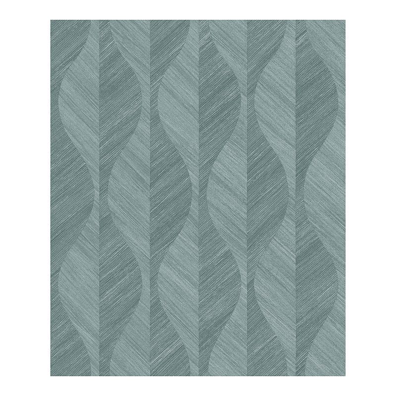 Brewster Home Fashions Geometric Leaf Wallpaper, Blue