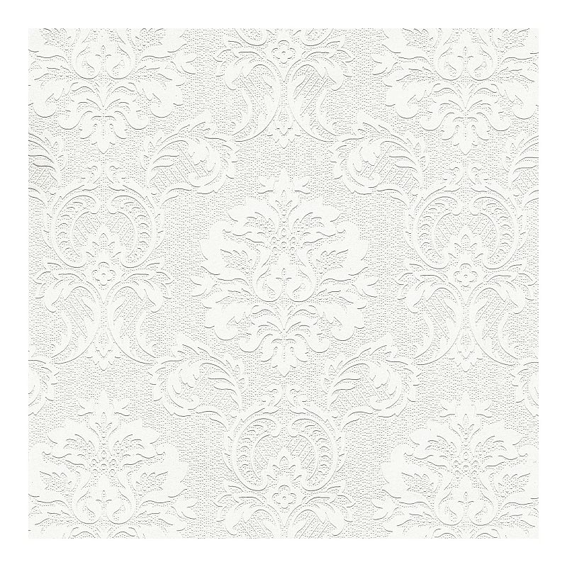Brewster Damascene Paintable Paintable Prepasted Expanded Vinyl Wallpaper  20.5-in by 33-ft  56.4 sq. ft.