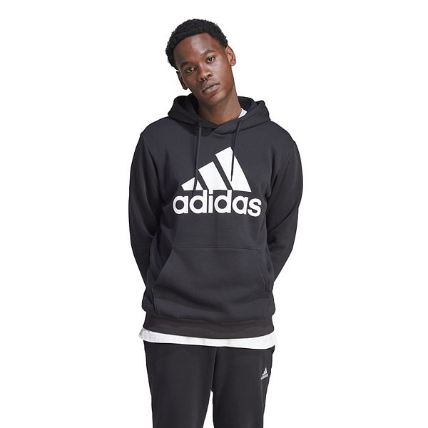 Men's adidas Essentials Fleece Big Logo Hoodie - Black (XL)