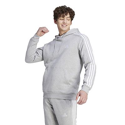 Adidas outlet Mens Gray Pockets Essential Hoodie & Jogger Sweat Tracksuit Set Size XL