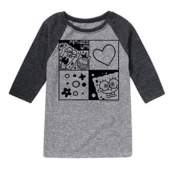 Boys 8-20 SpongeBob Grid Raglan Tee