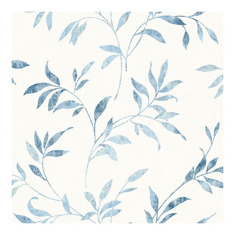 Brewster Home Fashions Sanibel Leaf Trail Pre-Pasted Wallpaper, Blue