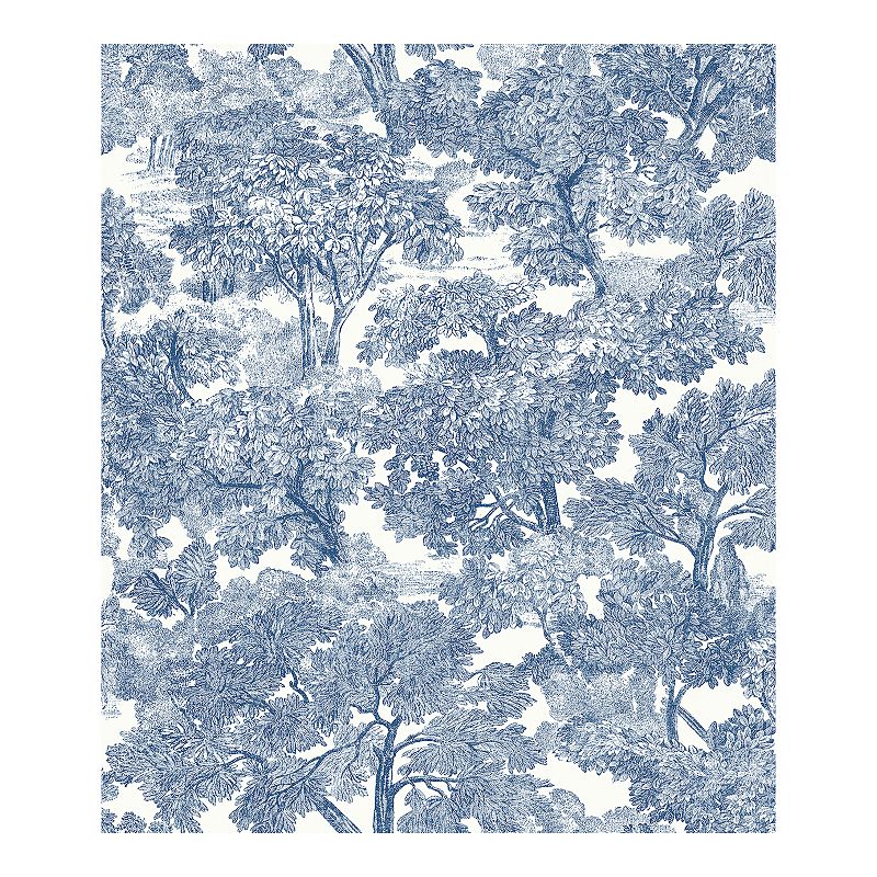 Brewster Home Fashions Treescape Pre-Pasted Wallpaper, Blue