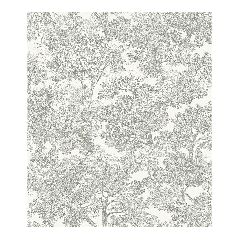 Brewster Home Fashions Treescape Pre-Pasted Wallpaper, Grey