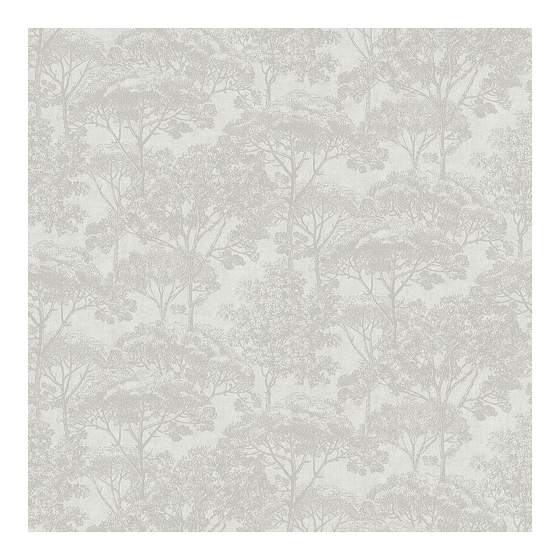 Brewster Home Fashions Teatro Trees Wallpaper, Grey