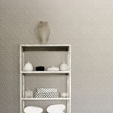 Brewster Home Fashions Victorian Tin Ceiling White Paintable Wallpaper