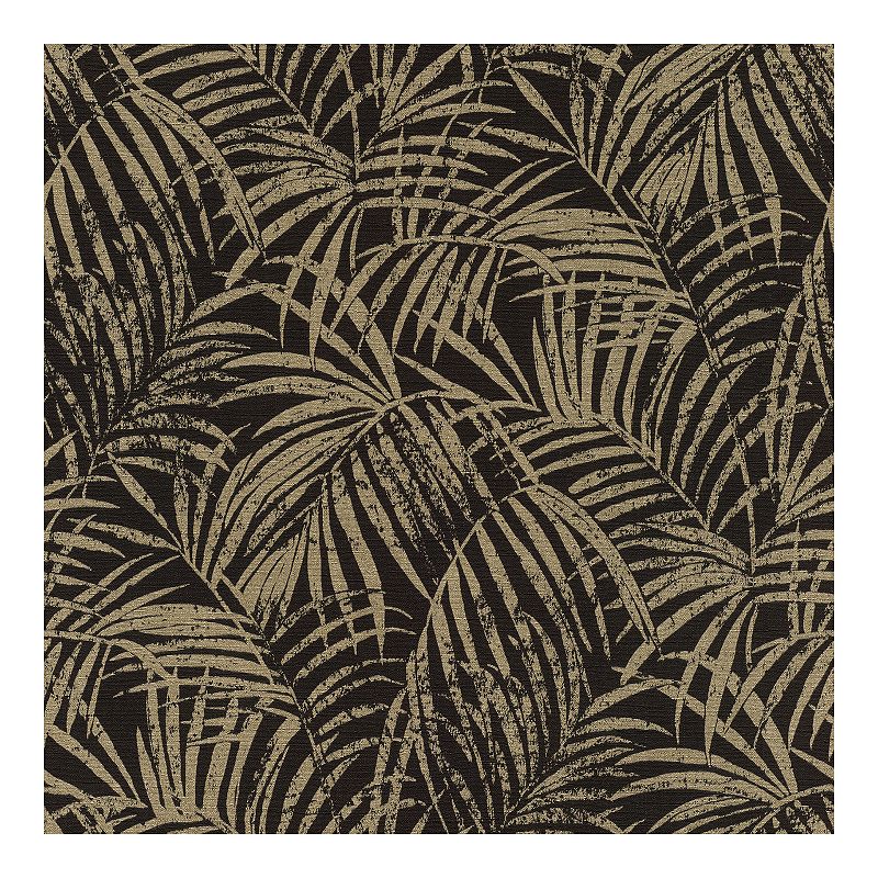 Brewster Home Fashions Palm Leaf Wallpaper, Black