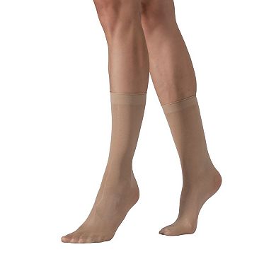 LECHERY® Set of Two Lustrous Silky Shiny Sheer Dress Socks