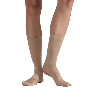 LECHERY® Set of Two Lustrous Silky Shiny Sheer Dress Socks