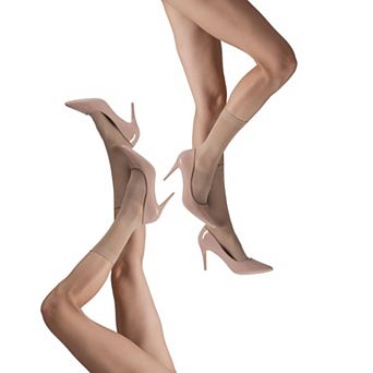 LECHERY® Set of Two Lustrous Silky Shiny Sheer Dress Socks