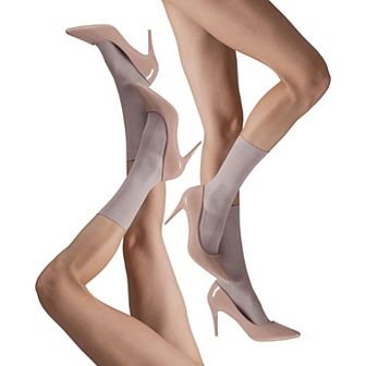 LECHERY® Set of Two Lustrous Silky Shiny Sheer Dress Socks