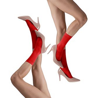 LECHERY® Set of Two Lustrous Silky Shiny Sheer Dress Socks