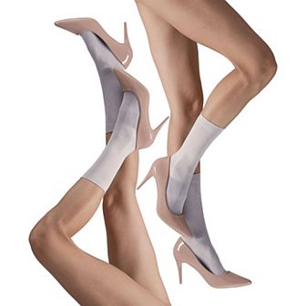 LECHERY® Set of Two Lustrous Silky Shiny Sheer Dress Socks