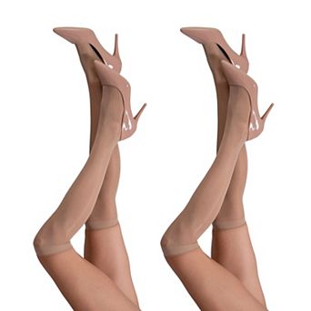 LECHERY® Set of Two Lustrous Silky Shiny Sheer Dress Knee-high Stockings Socks