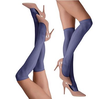 LECHERY® Set of Two Lustrous Silky Shiny Sheer Dress Knee-high Stockings Socks