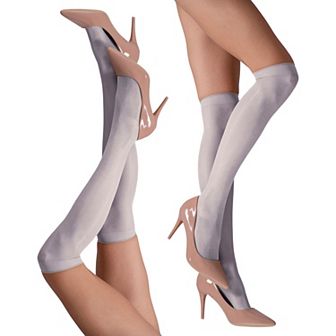 LECHERY® Set of Two Lustrous Silky Shiny Sheer Dress Knee-high Stockings Socks