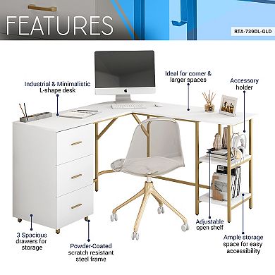 Techni Mobili L-Shape Office Desk & Storage Unit