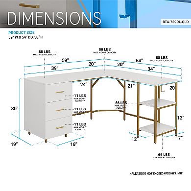 Techni Mobili L-Shape Office Desk & Storage Unit