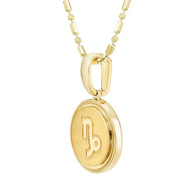It's Personal 14k Gold Zodiac Capricorn Medallion Pendant Necklace