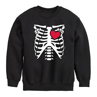 Boys 8-20 Ribcage Heart Valentine Fleece Sweatshirt