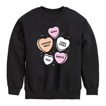 Boys 8-20 Valentine Candy Hearts Fleece Sweatshirt