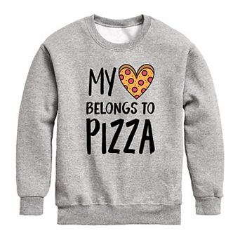 Boys 8-20 Heart Belongs To Pizza Fleece Sweatshirt