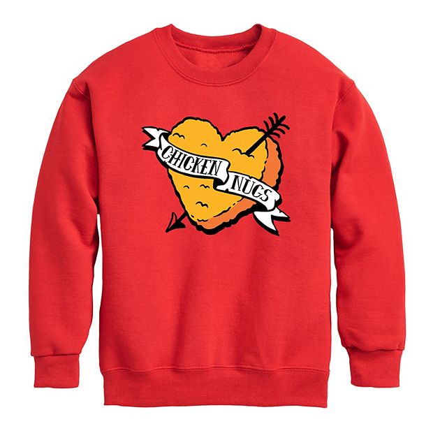 Boys 8 20 Chicken Nugget Heart Fleece Sweatshirt