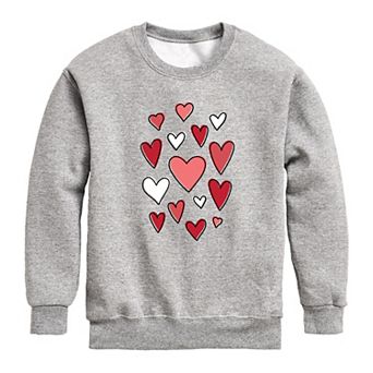 Boys 8-20 Scattered Hearts Valentines Fleece Sweatshirt
