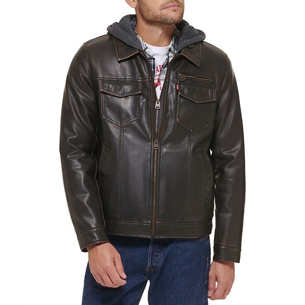 Kohls leather hot sale jacket mens