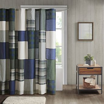 Woolrich Mill Creek Lodge Style Cotton Pieced Shower Curtain