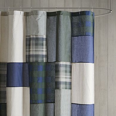 Woolrich Mill Creek Lodge Style Cotton Pieced Shower Curtain