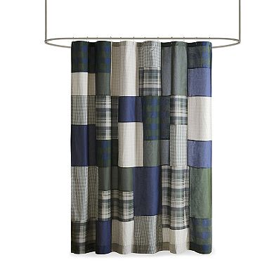 Woolrich Mill Creek Lodge Style Cotton Pieced Shower Curtain