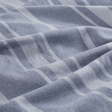 Beautyrest Kent 3-Piece Striped Herringbone Oversized Comforter Set with Shams