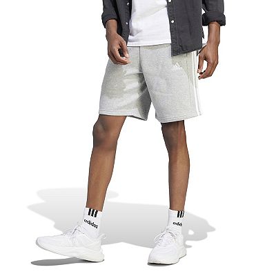 Adidas Men s 3 Stripes Fleece Shorts Medium Grey Heather L