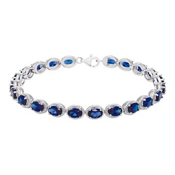 Sterling Silver Gemstone Tennis Bracelet