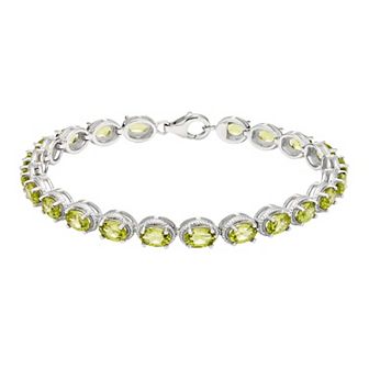 Sterling Silver Gemstone Tennis Bracelet