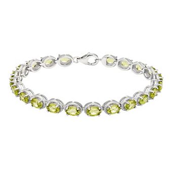 Sterling Silver Gemstone Tennis Bracelet