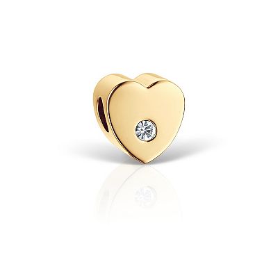BERING Women's Two Tone Watch & Cubic Zirconia Heart Charm Bracelet Set