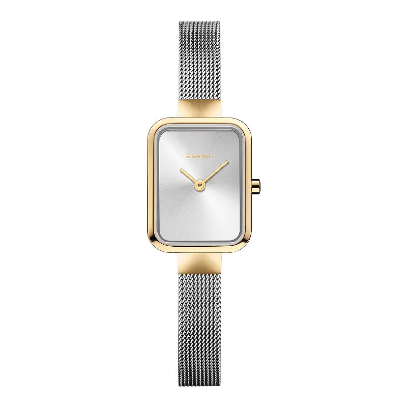Berring Womens Petite Square Classic Stainless Milanese Strap Watch, Size: