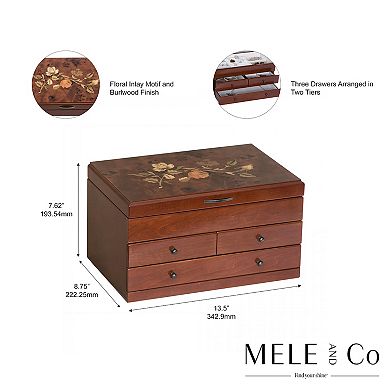 Mele and Co Mele and Co Fairhaven Wooden Jewelry Box & Organizer
