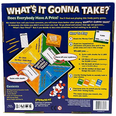 Zobmondo What's It Gonna Take Board Game