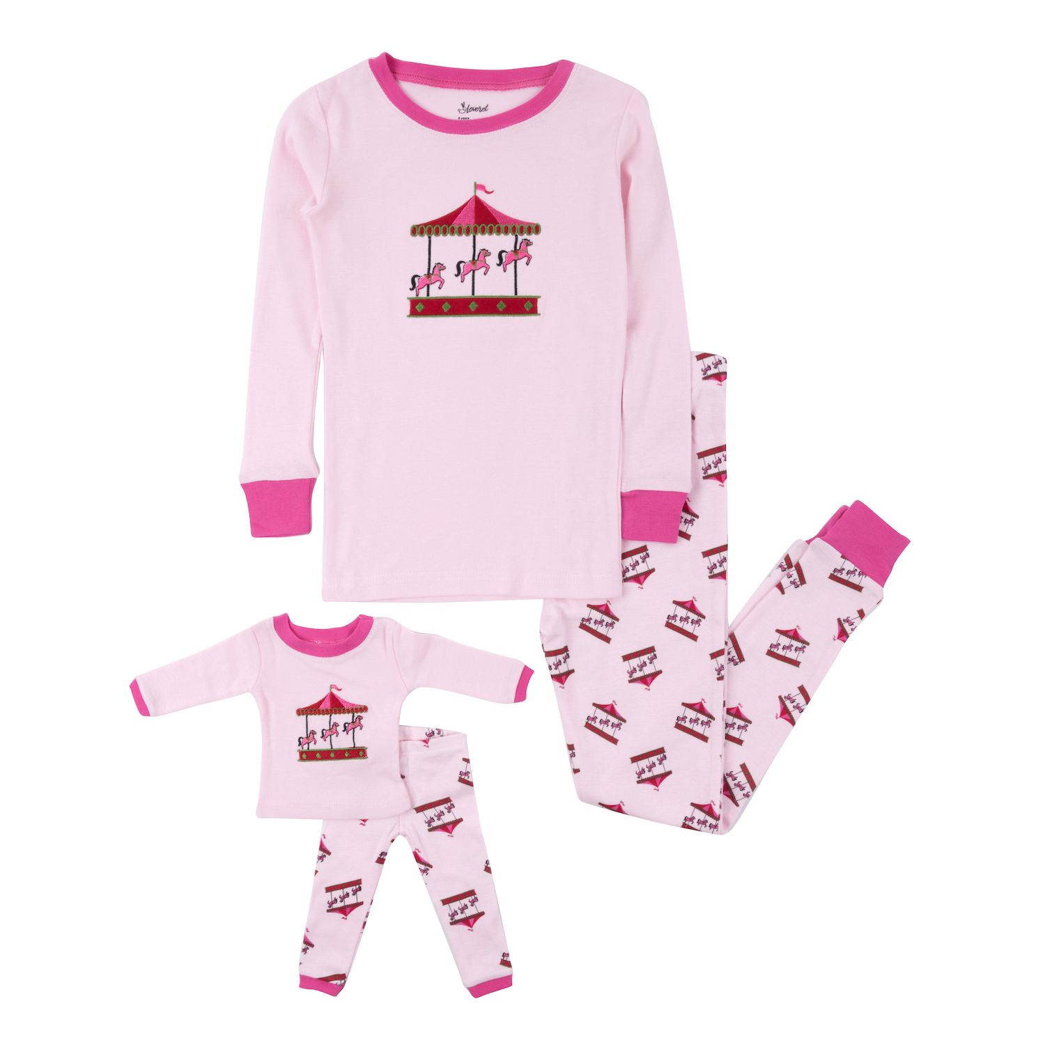 Leveret Girl and Doll Cotton Pajamas Kitten 8 Year 
