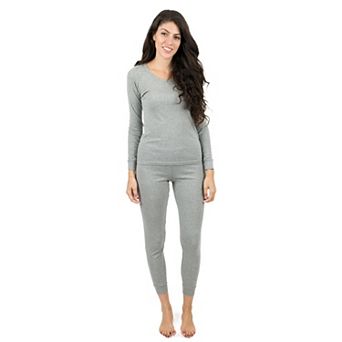 Leveret Womens Two Piece Cotton Pajamas Neutral Solid Color